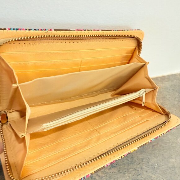 Simply Southern Beach Wallet Brown Colorful Elephant Mandala Gold Zipper Close - Picture 7 of 13